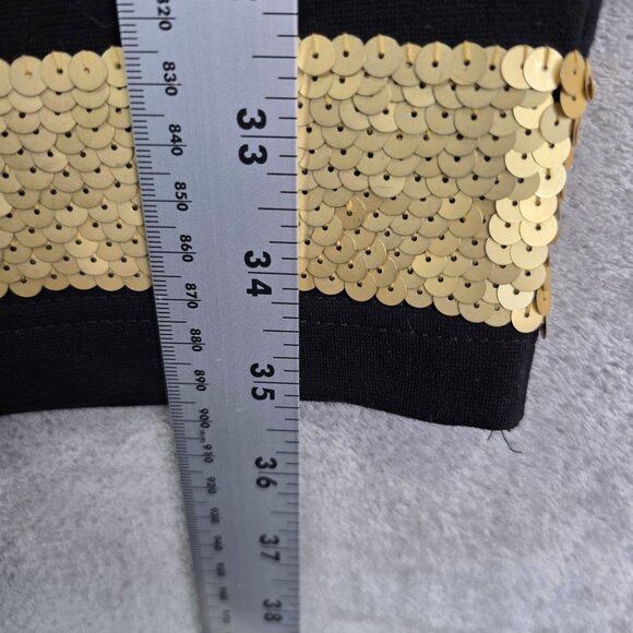 Womens Outlander Evening Gold & Black Sequin Zebra Print Bodycon Dress Size S - Picture 8 of 9